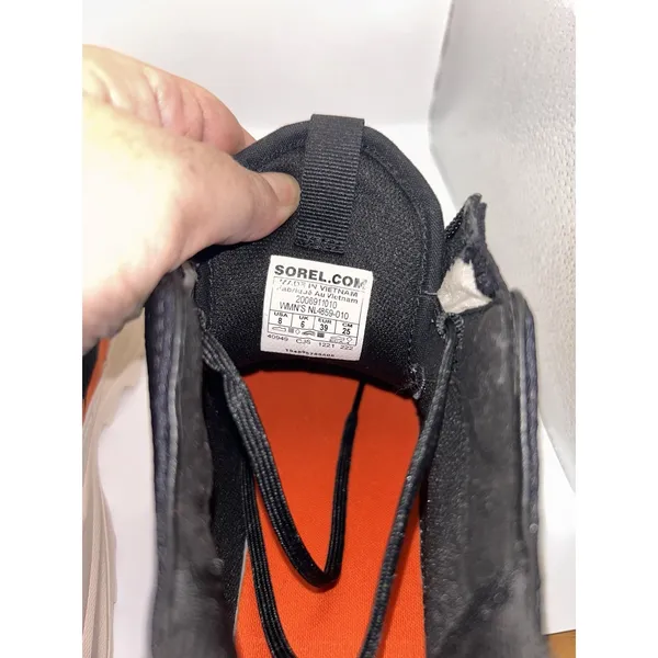 Sorel Ona 718 Zip Sneakers Womens 8 Black White Orange NL4859-010 - Image 7