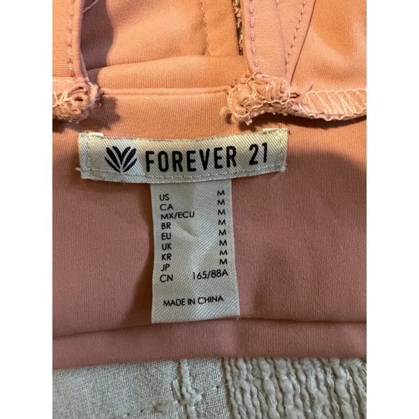 Forever 21 Pink Mesh Inset Sports Bra Tank‎ Top Athletic Workout Women's Medium - Image 7