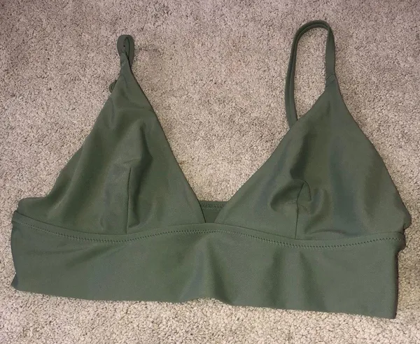 Aerie Triangle Bikini Top Green Medium - Image 7
