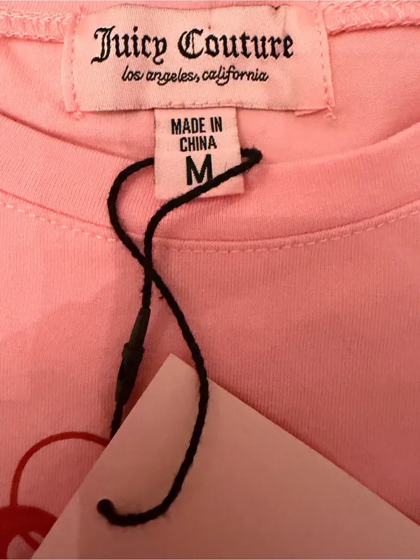 Juicy Couture Women’s M Pink Key to My Juicy Heart Graphic Baby Tee NWT - Image 3