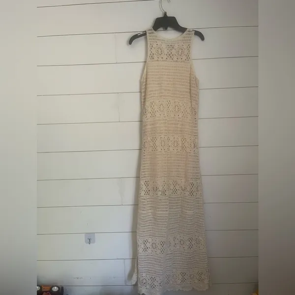 Crochet You Love Me Beige Crocheted Sleeveless Maxi Dress BB Dakota by Steve - Image 11