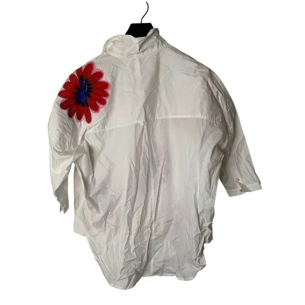Anthropologie Maeve Embroidered Floral Blouse women's size XS S oversized NEW - Image 3