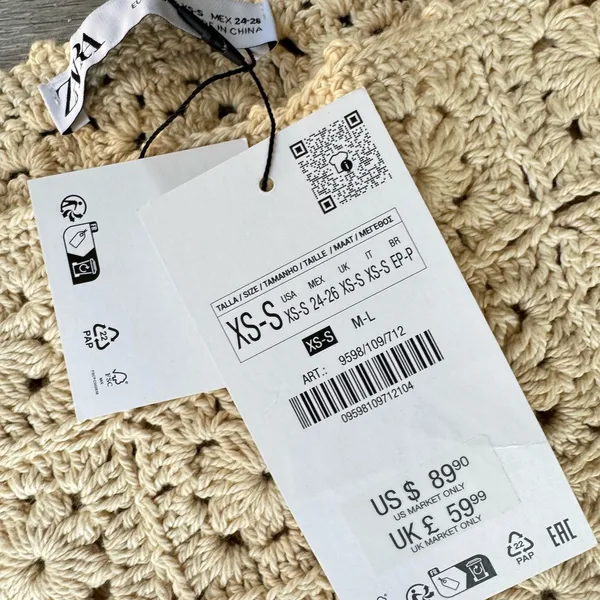 🆕 2025 Zara Floral Crochet Knit Cotton Top Blouse - Image 3