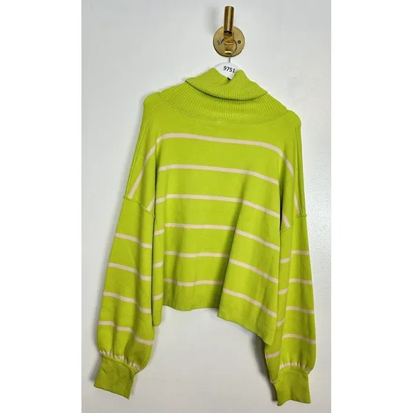 FREE PEOPLE Paulie Sweater in Lemonade Combo Size Medium - Image 7