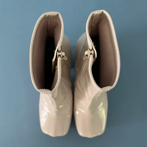Steve Madden Bianca Bone Patent Leather Platform Boots - Image 7