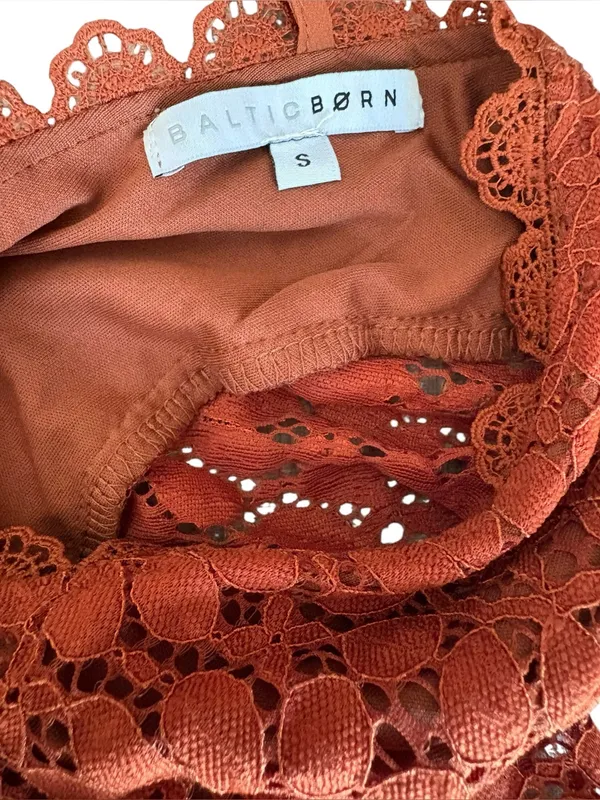 Baltic Born Venice Lace Maxi Dress Womens Size Small Burnt Orange - Image 10