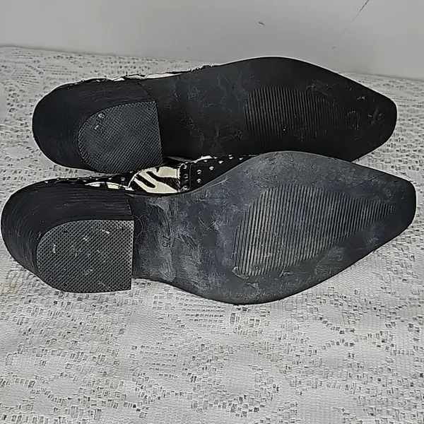 Grazie Maverick zebra pony hair western cowgirl studded slip on clog mules 7.5 - Image 8