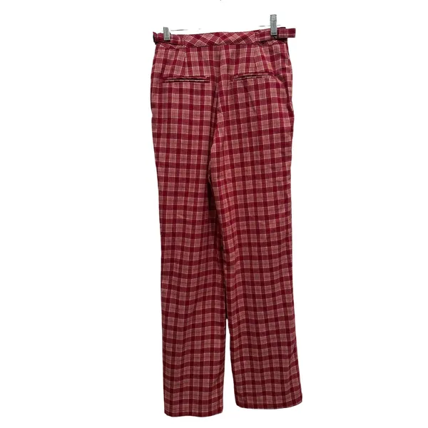 Brandy Melville John Galt Red Plaid Trouser Pants‎ 26 Waist - Image 2