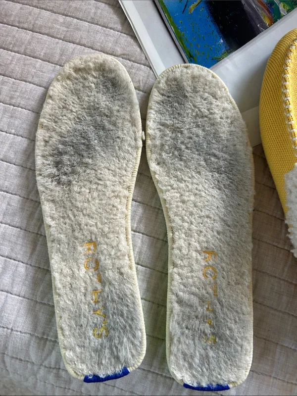 Rothy’s Scuff Sherpa lined wool mule Slippers in Popcorn yellow 8 washable - Image 14
