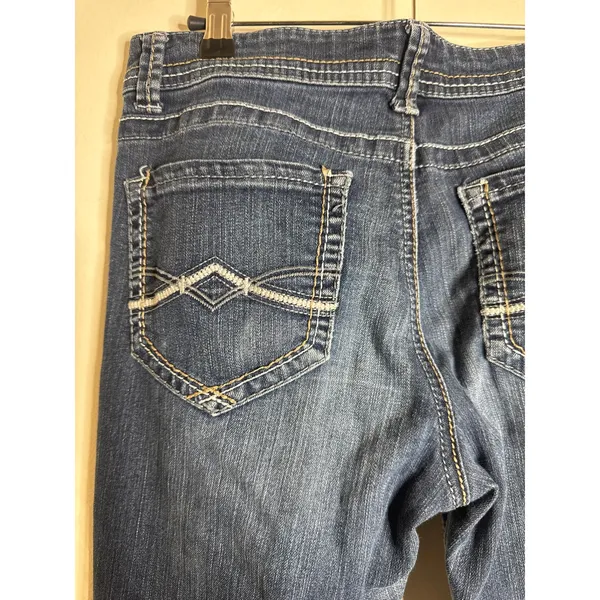 Vintage Y2K Mudd Jeans Size 9 Bootcut Low Rise Medium Dark Wash Denim Flared - Image 5