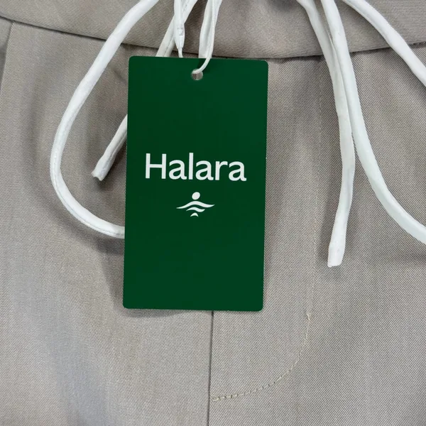 Halara Beige‎ Wide Leg Pleated Trousers High Waisted Drawstring Pants Small NEW - Image 3