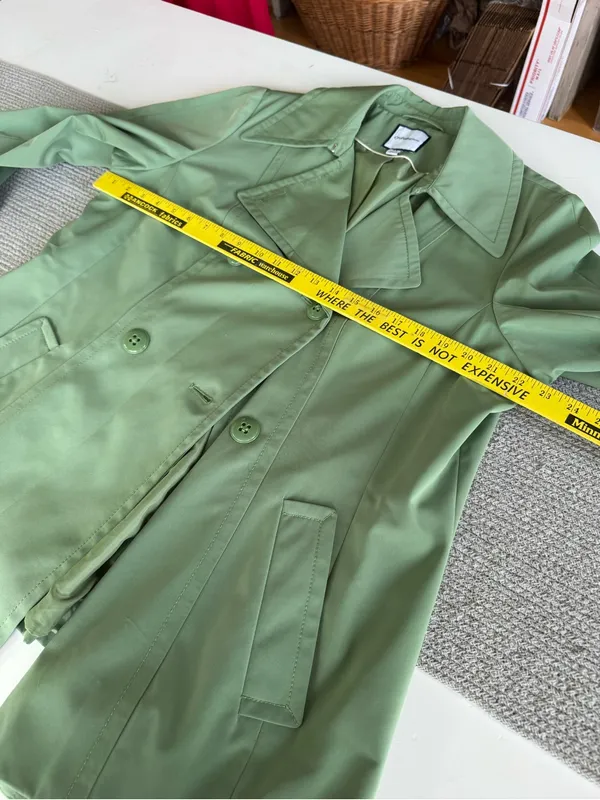 Croft & Barrow Light Green Short Trench Coat Size XL - Image 6