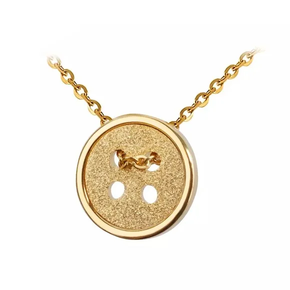 Stainless Steel Tiny Button Necklace - Image 2