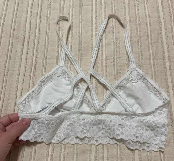 Aerie White Lace Strappy Back Bralette - Image 4