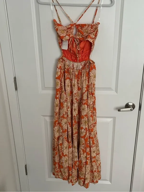 NEW Altar’d State Orange Floral Maxi Dress Size Medium NWT - Image 8