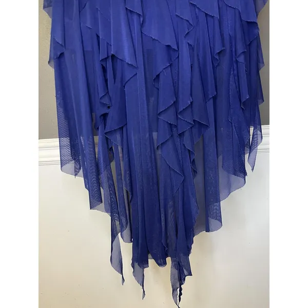 Kellé Dress Womens Medium Blue Sweetheart Ruffle Hanky Hem Hi-Low Formal - Image 10