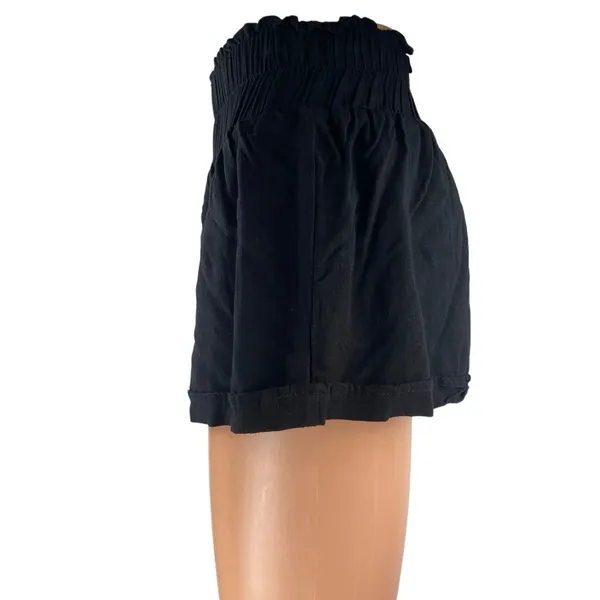 Princess Polly Women's Black Pull On Smocked High Waisted Mini Shorts Size 2 - Image 2