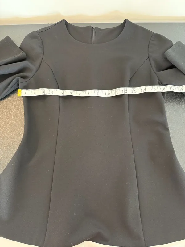 Black and White Contrast Hem Long Sleeve Mini Dress Size XL - Image 3
