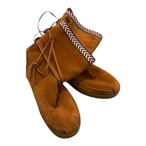 TOMS Nepal ankle boots Brown Suede Shearling Lining Size 7 - Image 4
