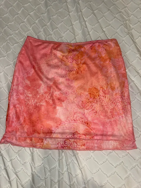 White Fox Boutique Orange/Pink Skirt - Image 2