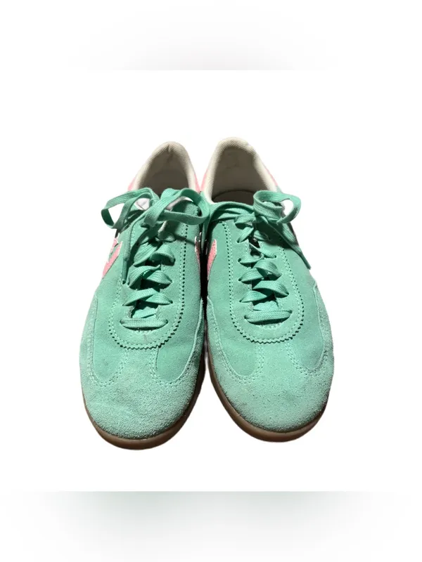 Converse Run Star Trainer Women's 7 Casual Sneaker Suede Aqua Pink Lace Up Low - Image 5
