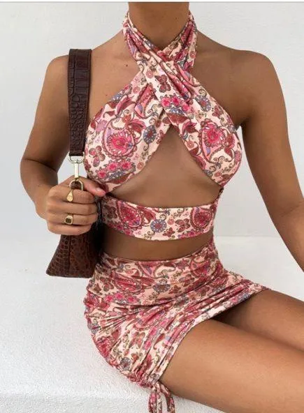 Tiger Mist Paisley Skirt Set - Image 3