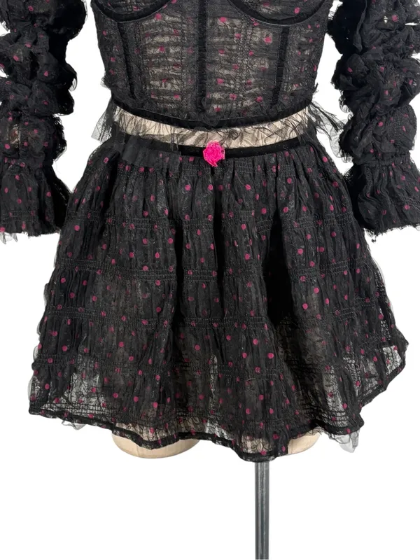 NEW For Love and Lemons romantic gothic coquette corset top mini skirt Set - Image 7
