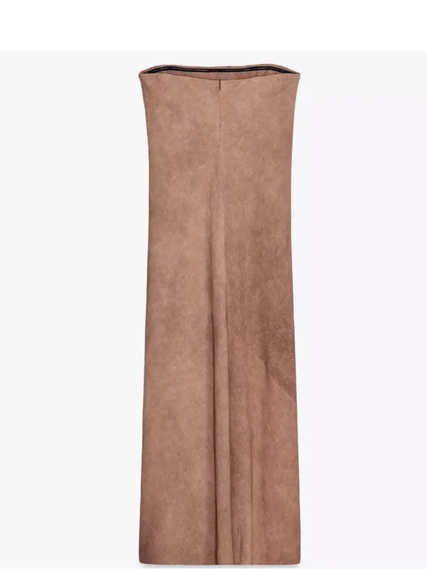 Zara NWT textured dusty pink tube Viscose & linen blend midi maxi dress - Image 5