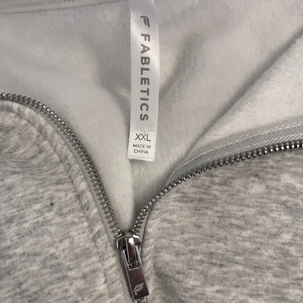 Fabletics Cozy Fleece Half‎ Zip Pullover Gray Women’s Sweatshirt XXL - Image 3