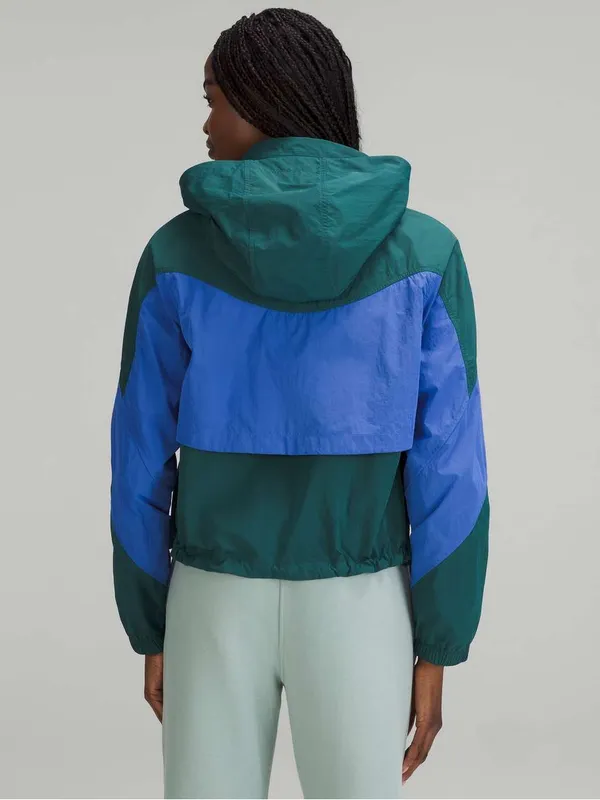 Lululemon Evergreen Cropped Full-Zip Hoodie Size 4 Green Jasper Wild‎ Indigo - Image 2