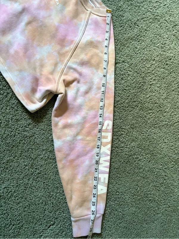 Sarah’s Day X White Fox Active Tie Dye Cropped Long Sleeve Sweatshirt Size M - Image 4