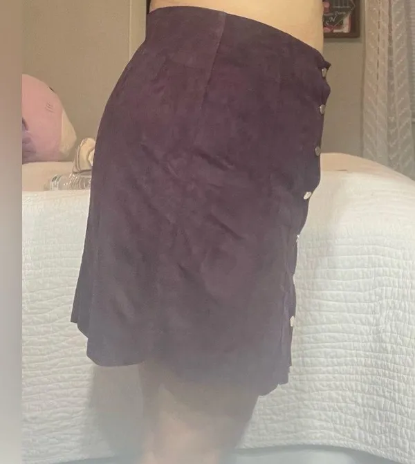 Dark Purple Button Up Skirt Size L - Image 4