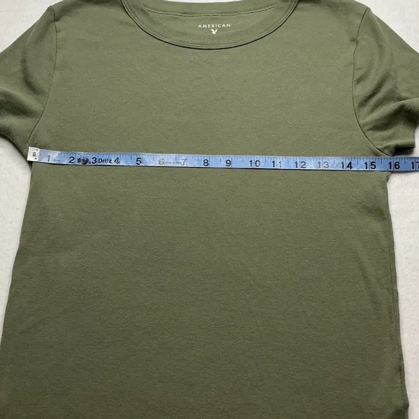 American Eagle Womens Olive Green Short Sleeve Crew Neck T-Shirt Size L - Image 3