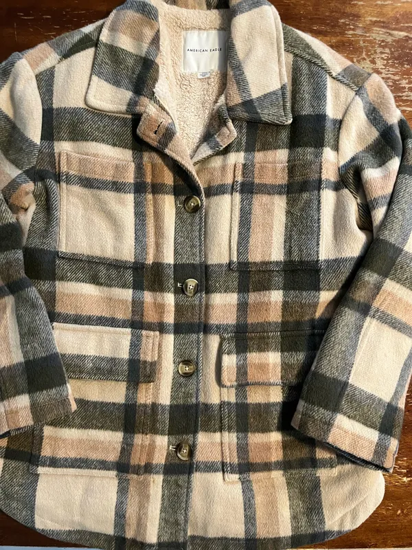 American eagle plaid fleece jacket  - Image 4