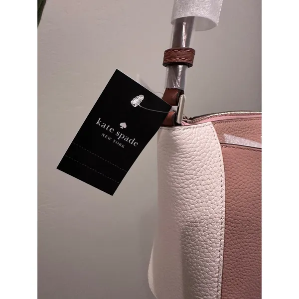 NWT Kate Spade Monica Small Crossbody Bag Purse Pebbled‎ Leather Light Fawn - Image 6