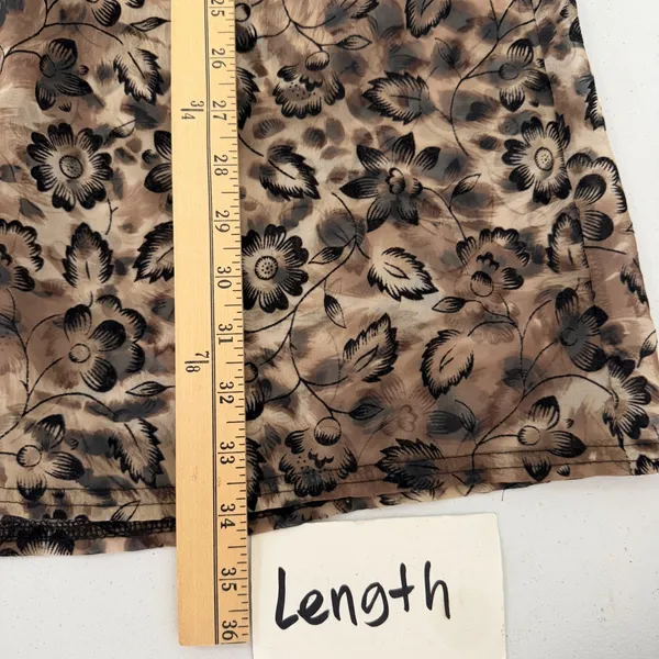 Vintage 90's Breakin Loose Sheer Floral Leopard Print‎ Duster Brown Black 5/6 - Image 10