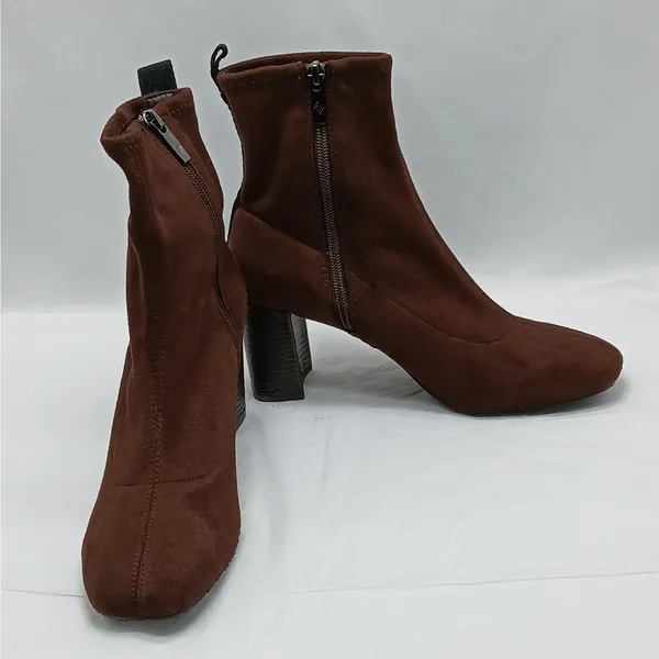 Donald Pliner Cattie Ankle Boots Womens 7.5M Brown Block Heel Whimsygoth Grunge - Image 2