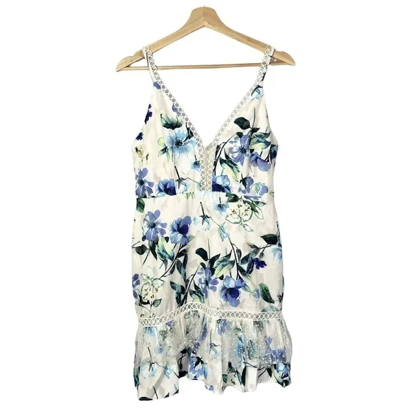 NEW Foxiedox Blue Floral‎ Ressie Flounce Dress M - Image 4