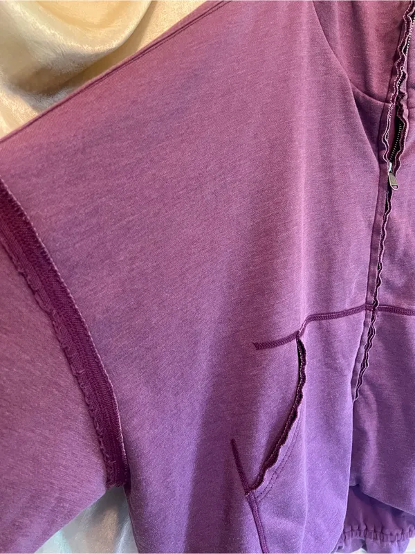 RARE Sample Full-Zip Heavy Hoodie Jacket with Bubble Hem, NWOT - Image 5
