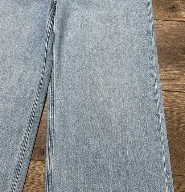 Abercrombie & Fitch Wide Leg High Rise Curve Love Blue Jeans Size 24 - Image 15