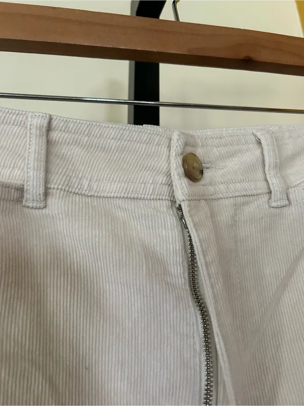 Everlane The Corduroy Wide‎ Leg Pants High Rise Relaxed Canvas Ecru Cream Size 8 - Image 5