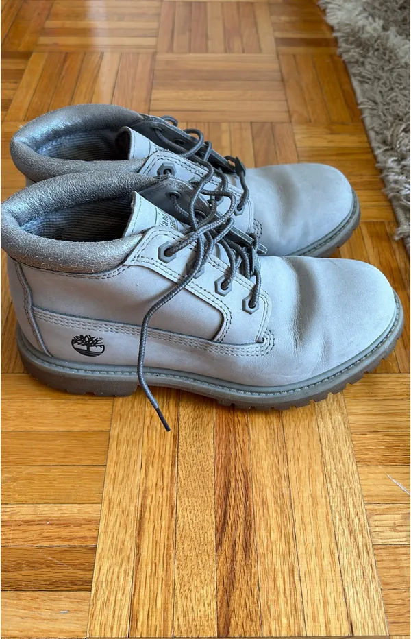Timberland Waterproof Gray Leather Boots Size:6.5 - Image 2