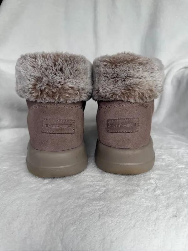 Skechers On-the-Go City 2 Winter Wishes Taupe Suede Ankle Boots 11 - Image 5