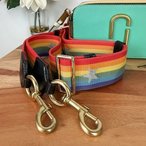 Pre-owned MARC JACOBS‎ Saffiano Rainbow Strap Color Block Snapshot Camera Bag - Image 5