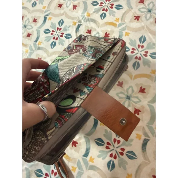 Sakroots Artist‎ Circle Multi Color Floral Geometric Wristlet Wallet Boho Artsy - Image 3