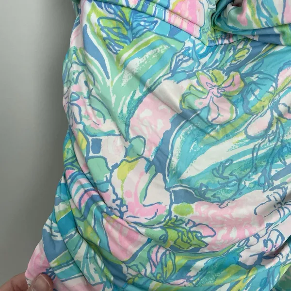 Lilly Pulitzer Size 6 Printed One Piece Swim Suit Bandeau Strapless Multicolor - Image 3