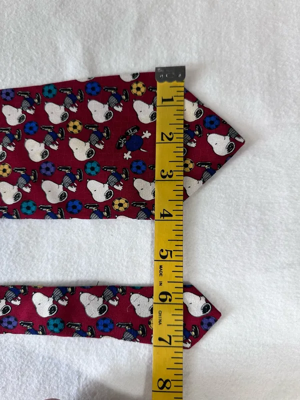 Peanuts Animation Necktie Snoopy Brown Burgundy White Blue Sport Character Tie - Image 11