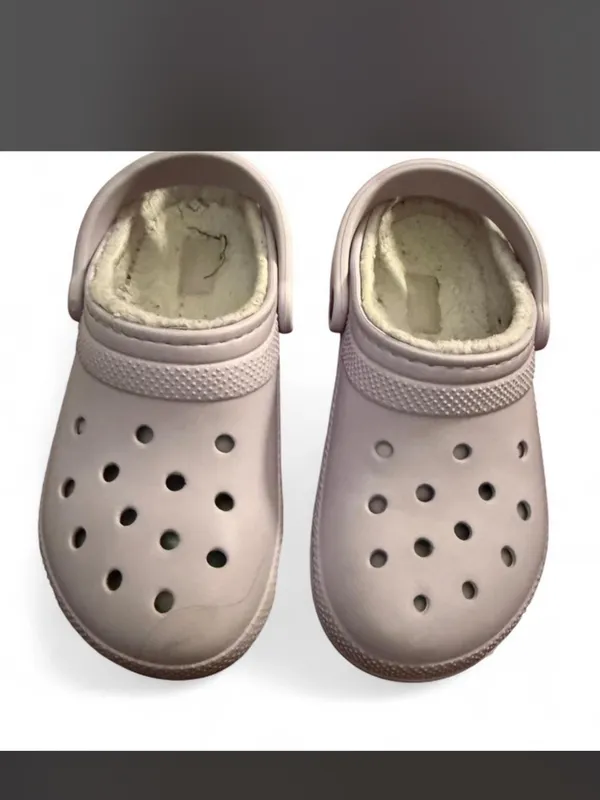 Crocs Classic Lined Clogs in a lavender or purple color W/7 - Image 3