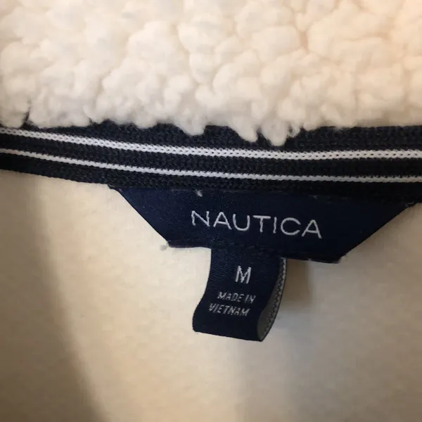 Nautica Cozy Sherpa Pull Over White Color Sweater Women’s Size Medium - Image 2