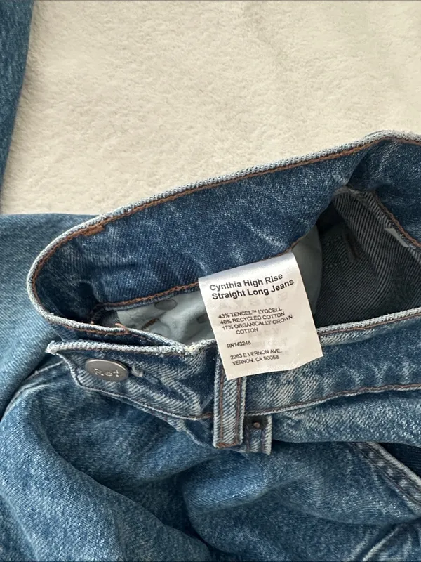 Reformation | Cynthia High Rise Striaght Long Jeans - Image 7
